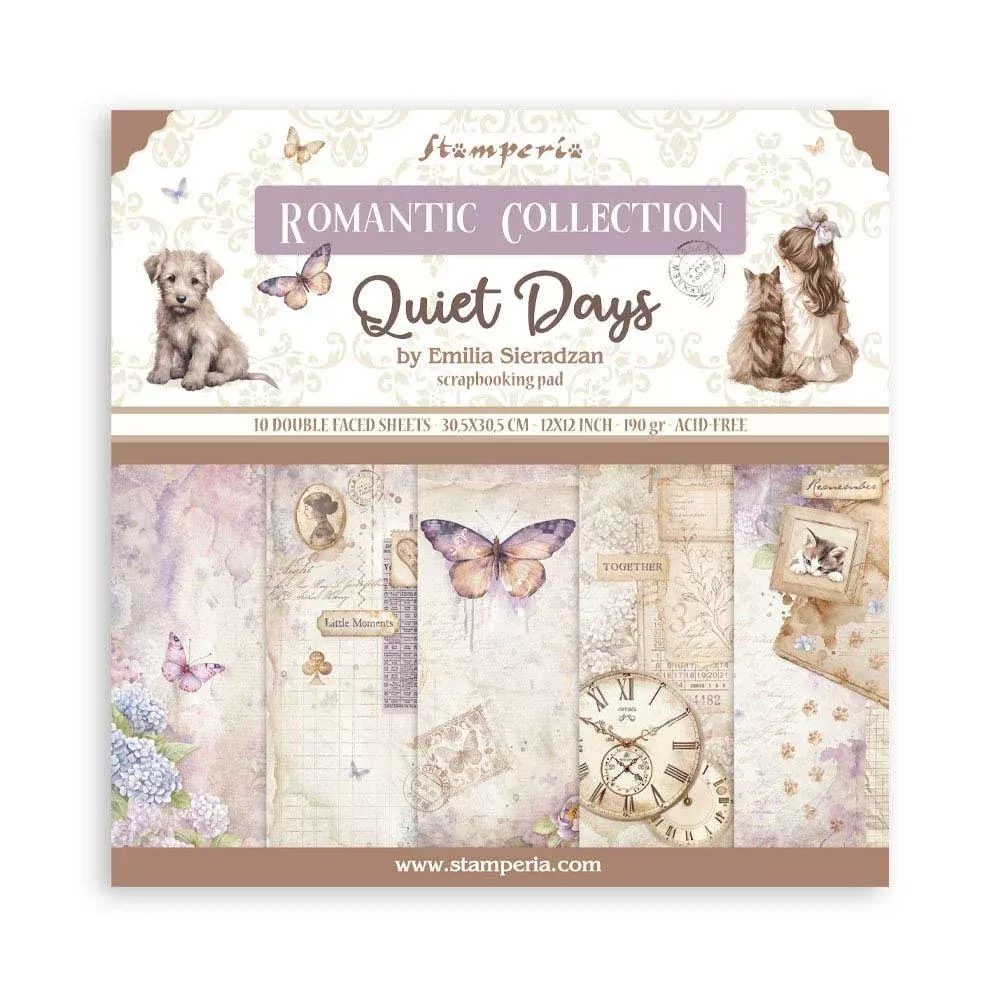 Stamperia 12x12 Paper Pad 10 D/S Sheets - Quiet Days, SBBL178