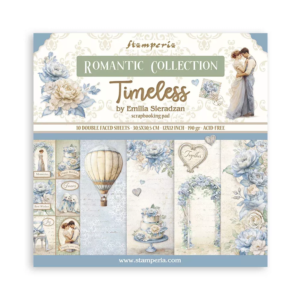 Stamperia Double-Sided 12x12 Paper Pad 10Pc - Timeless, SBBL171