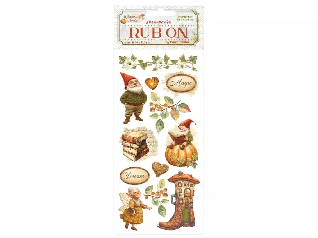 Stamperia Rub-on cm 10,16x21,6 - Whispering woods gnome