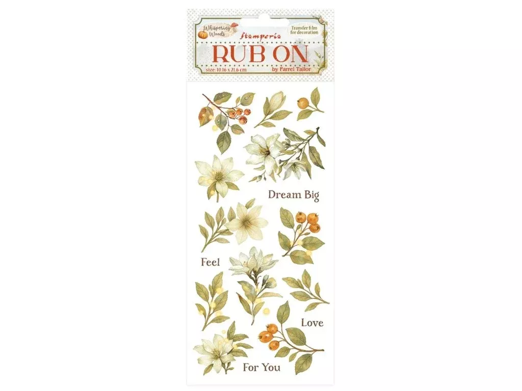 Stamperia Rub-on cm 10,16x21,6 - Whispering woods magnolia