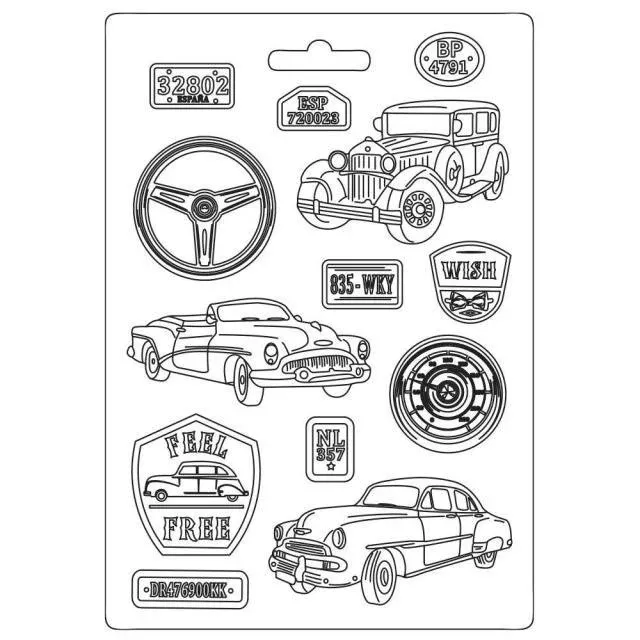 StamperiaÂ Soft Mould A4 - Desire vintage cars