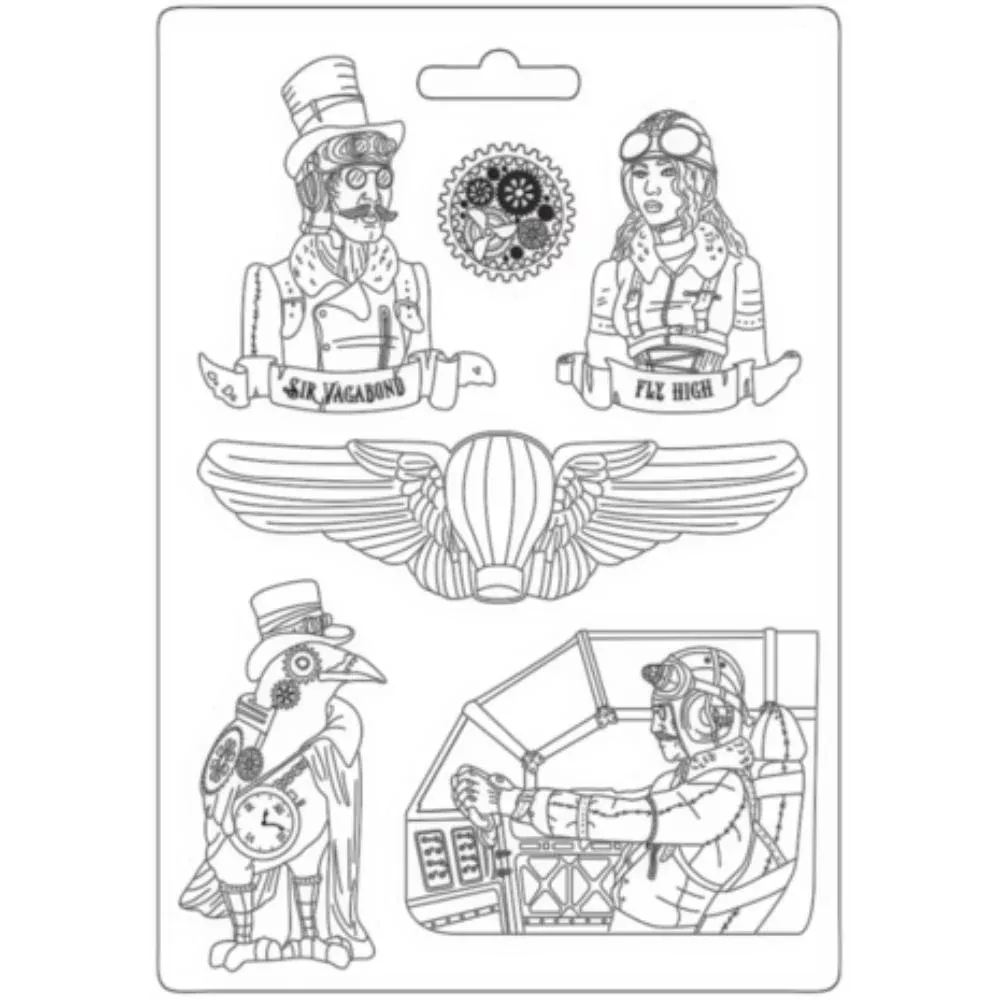 Stamperia Soft Mould A4 - Sir Vagabond Aviator fly high