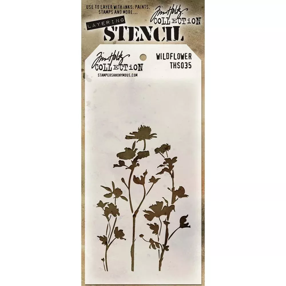 Stampers Anonymous Layering Stencil - Wildflower, THS035 by: Tim Holtz