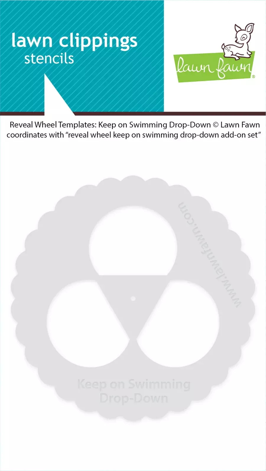 Stencils: Lawn Fawn-Reveal Wheel Templates: Keep On Swimming Drop-Down