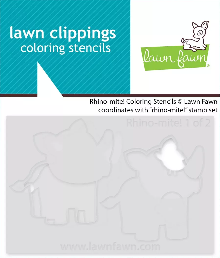 Stencils: Lawn Fawn-Rhino-mite! Coloring Stencils