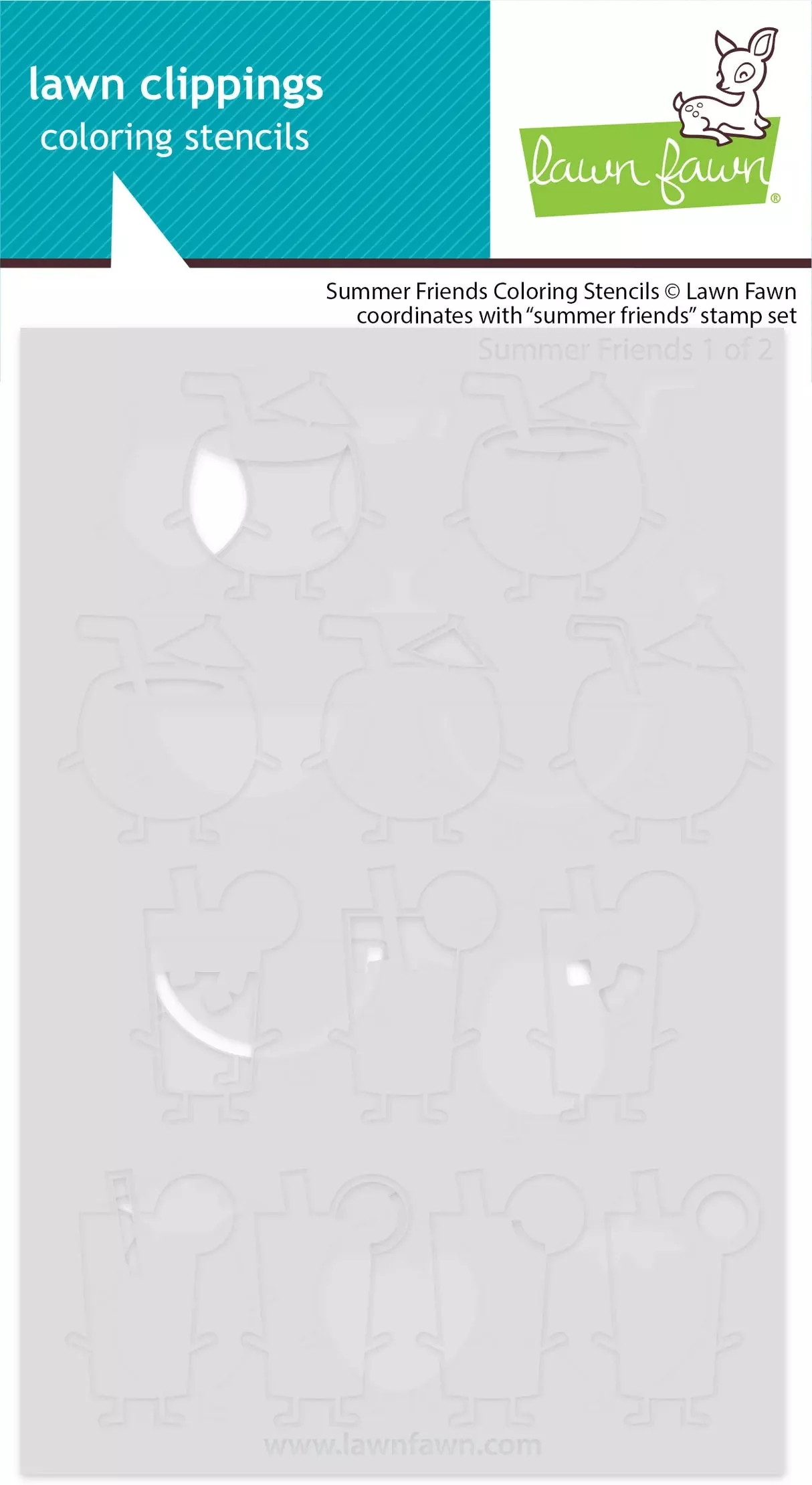 Stencils: Lawn Fawn-Summer Friends Coloring Stencils