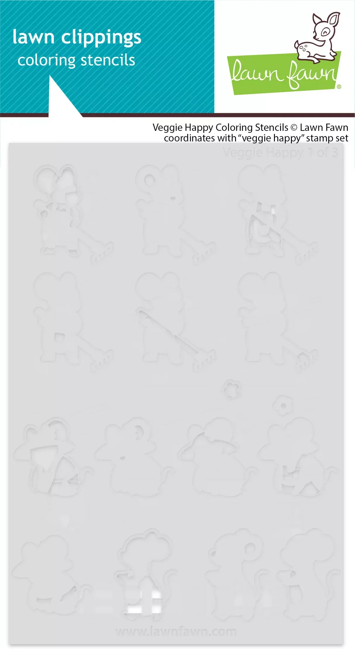 Stencils: Lawn Fawn-Veggie Happy Coloring Stencils