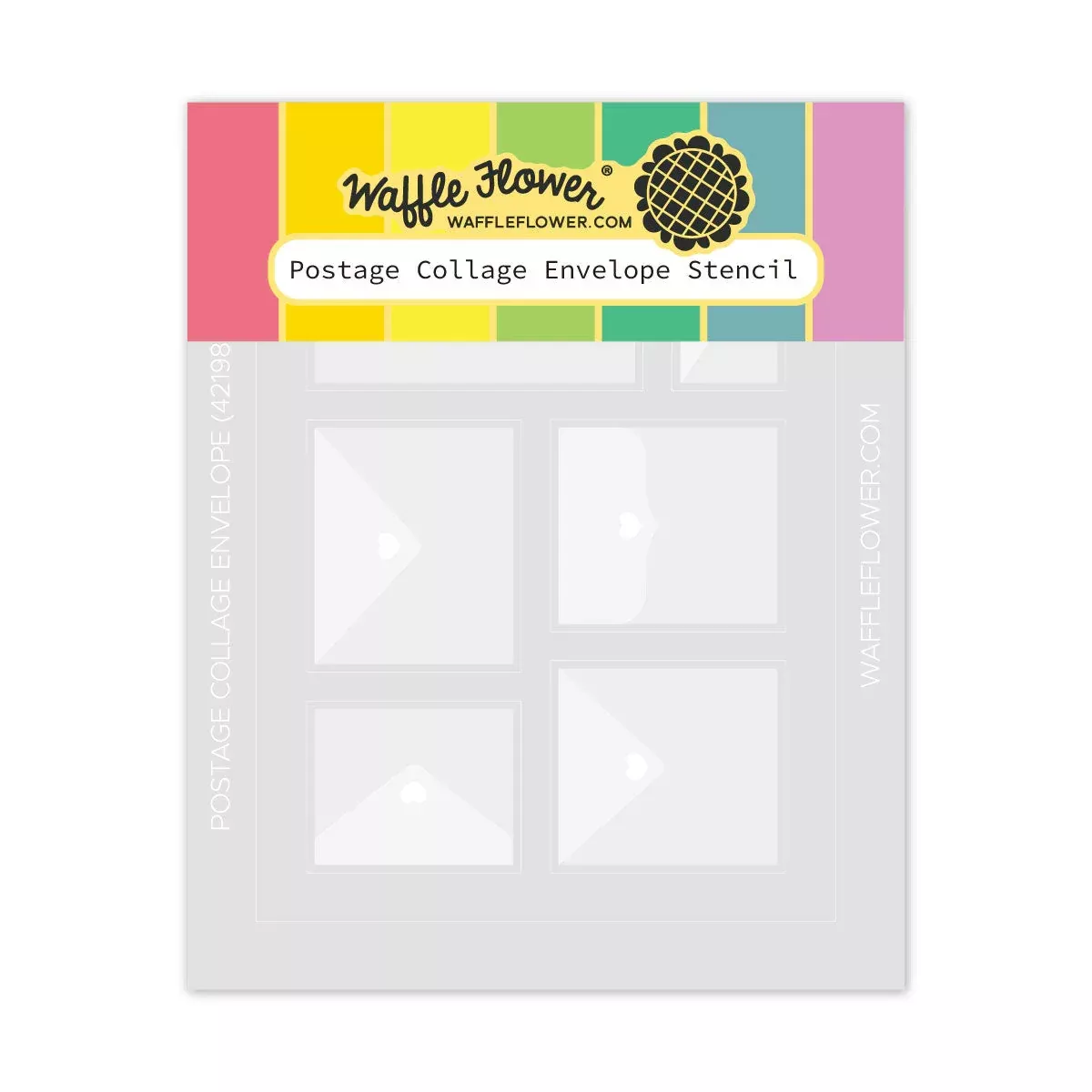 Stencils: Waffle Flower-Postage Collage Envelope Stencil