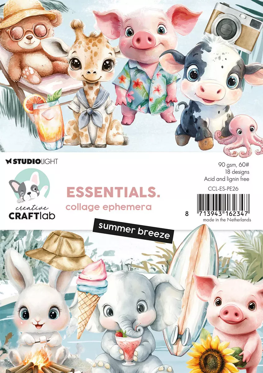 Studio Light - Collage Ephemera Summer Breeze Essentials 18 Pieces