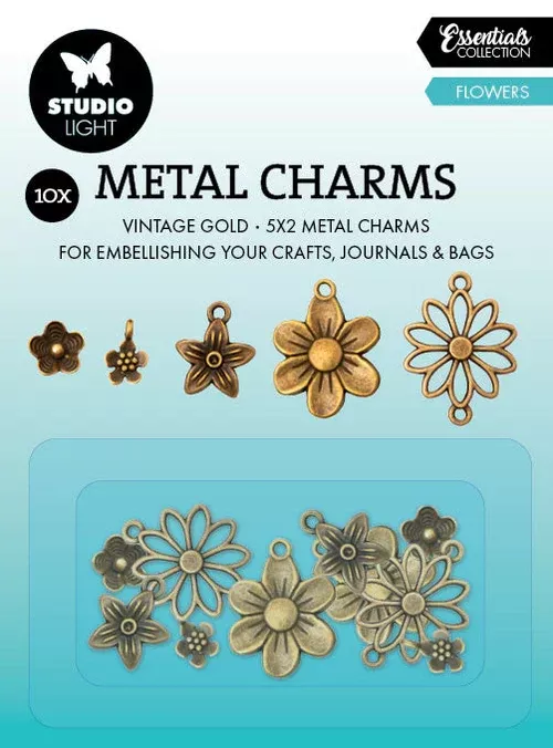 Studio Light- Metal Charms Flowers Consumables 10 PC