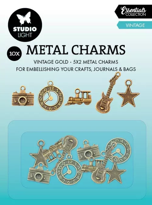 Studio Light- Metal Charms Vintage Consumables 10 PC