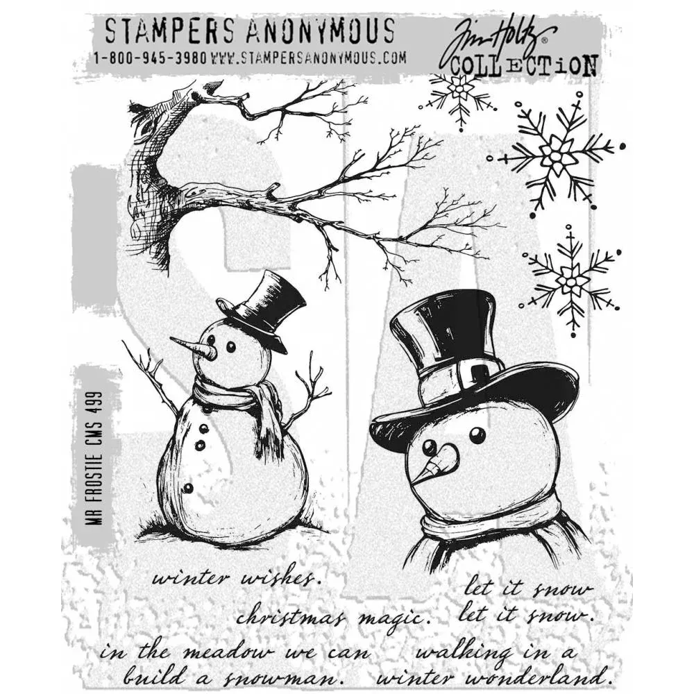Tim Holtz Cling Stamps 7"X8.5" Mr. Frostie