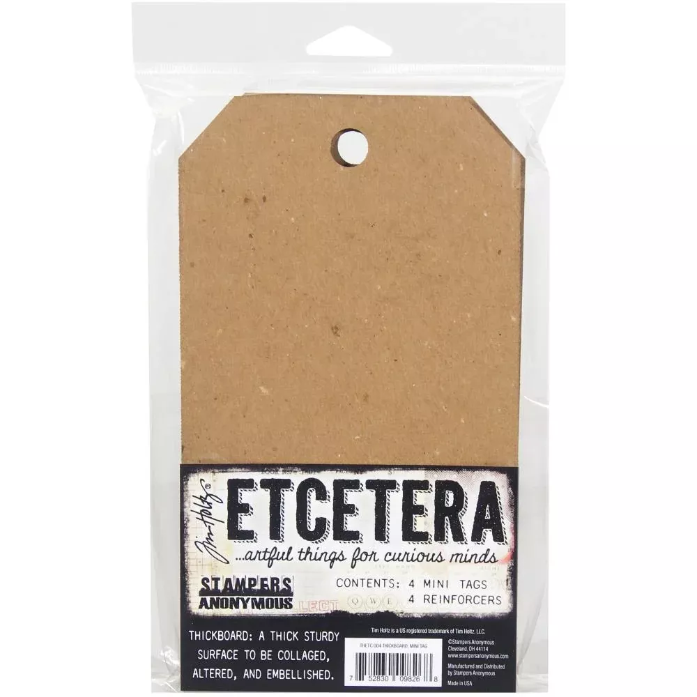 Tim Holtz Etcetera Mini Tag 4 Mini Tags And 4 Reinforcers