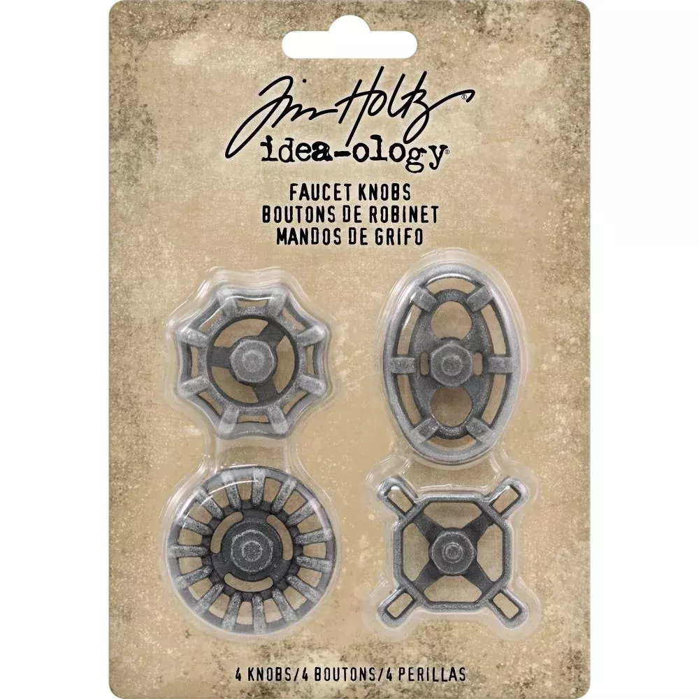 Tim Holtz Idea-Ology -Metal Faucet Knobs 4/Pkg