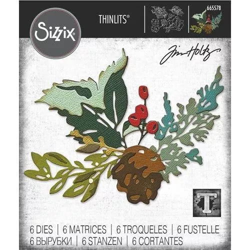 *Tim Holtz Sizzix HOLIDAY BRUSHSTROKE 2 Thinlits Dies 665578