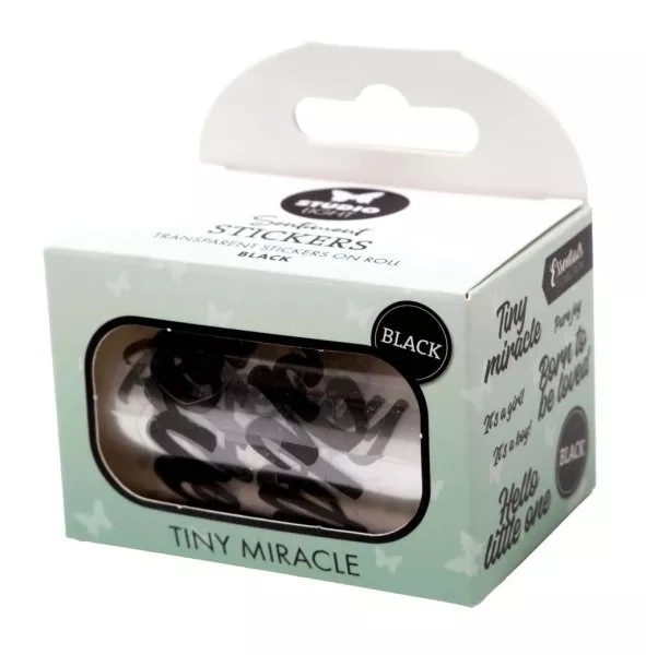 Tiny Miracle - Black Transparent Stickers on Roll - Studio Light