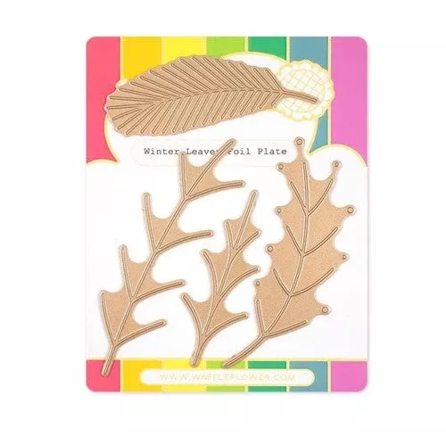Waffle Flower Winter Leaves Hot Foil Plate 421182*