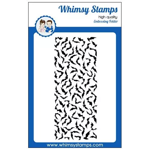 Whimsy Stamps Bats Galore Slimline Embossing Folder wsef05*