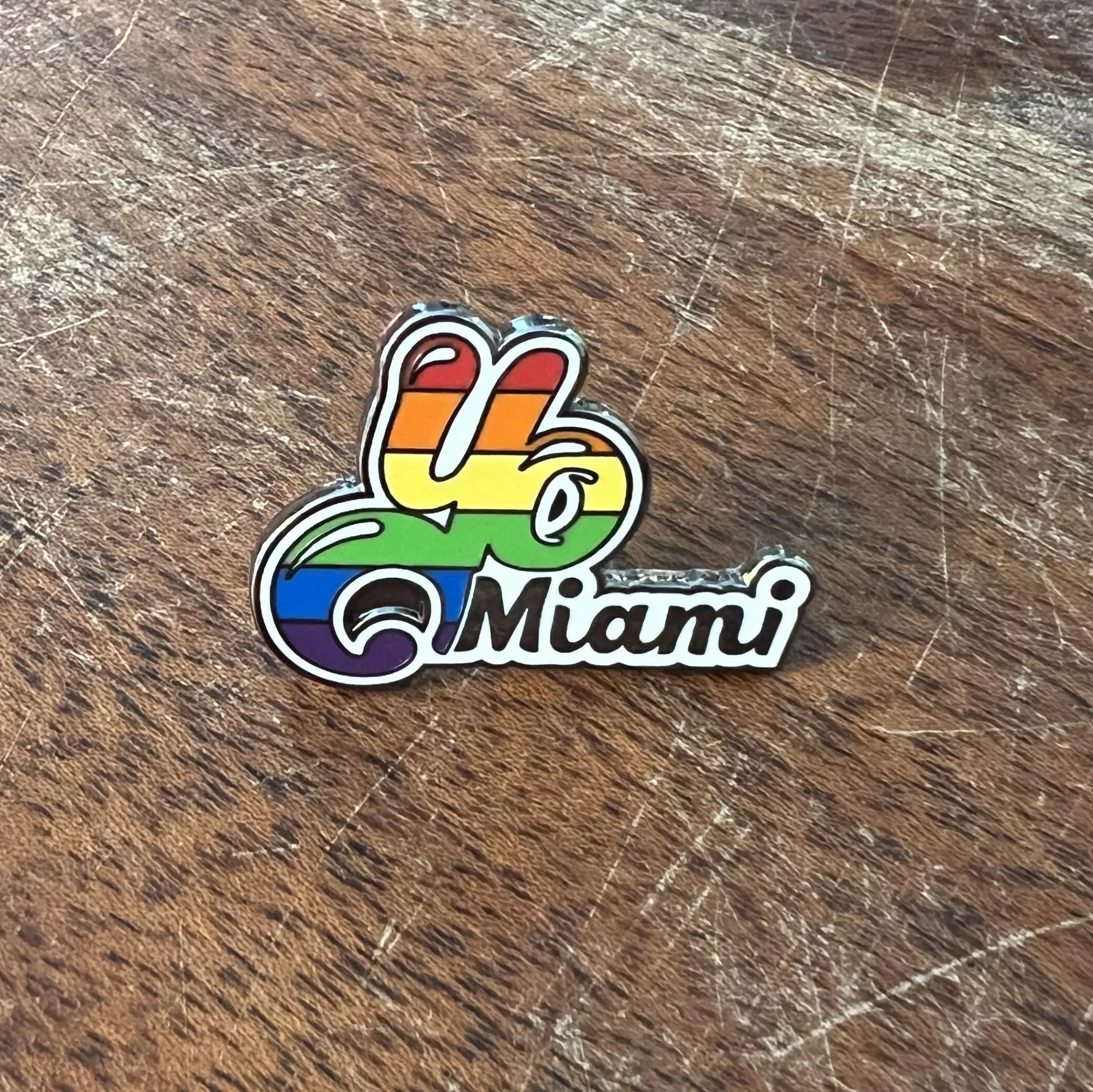 Yo Miami Enamel Pin (Rainbow)