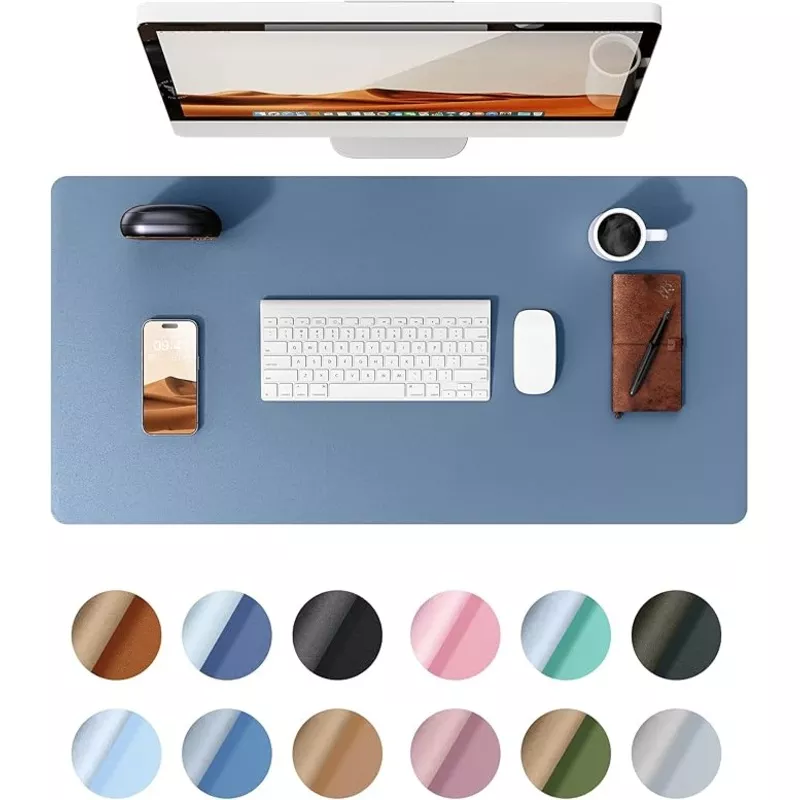 YSAGi Leather Desk Protector, Office Mat, Large Mouse Pad, Non-Slip PU Leather Blotter, Laptop Desk, Waterproof Writing Pad for Office and Home (Latte, 23.6″ x 13.8″)